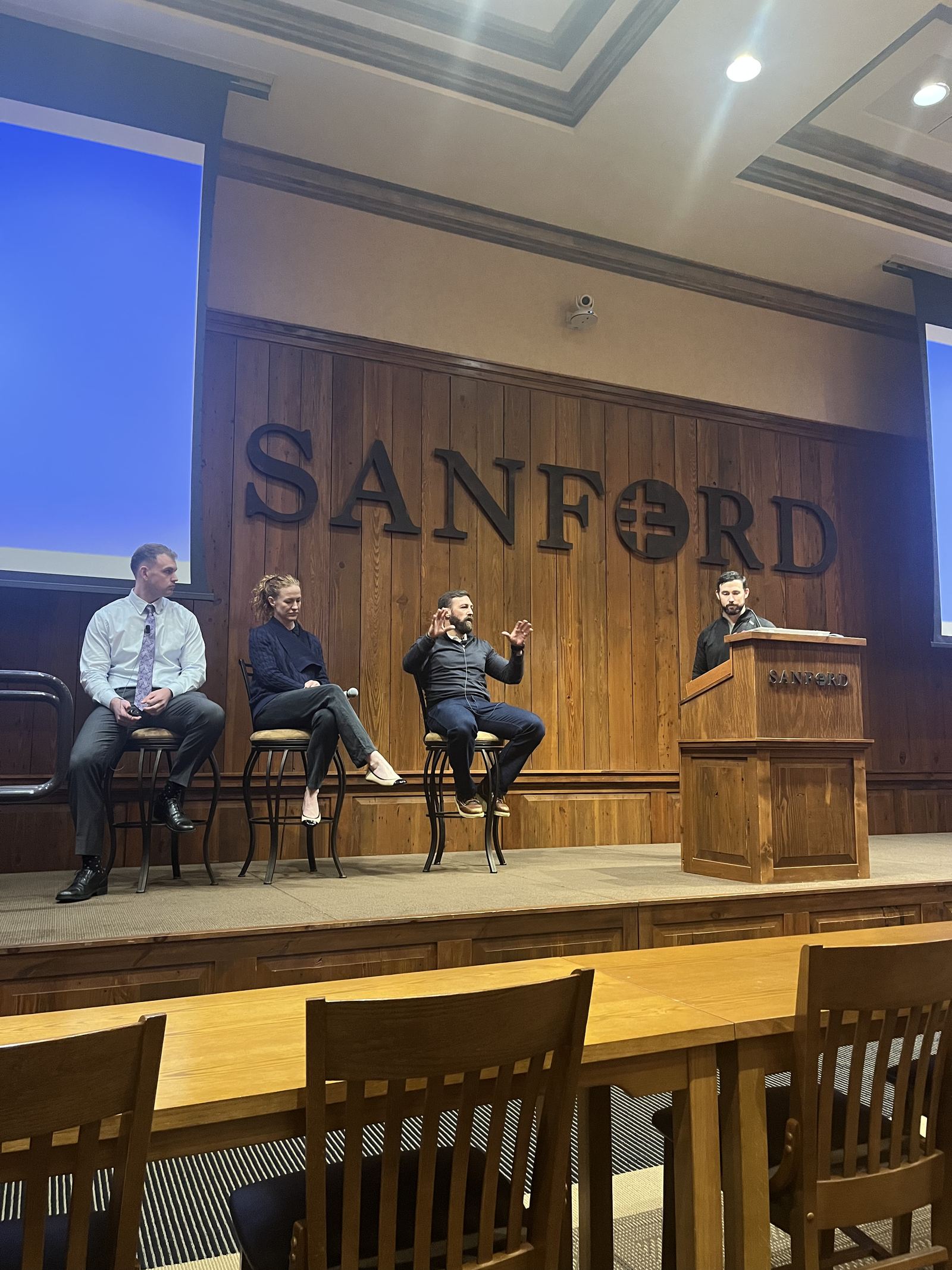 Chris speaking on a panel at the Sanford Sports Medicine Symposium